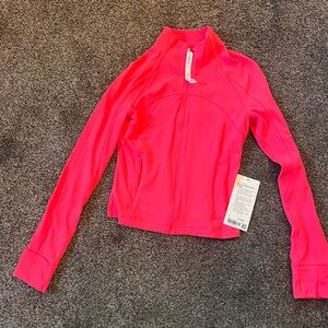 Lululemon bright pink full zip Nulu cropped defined jacket NWT